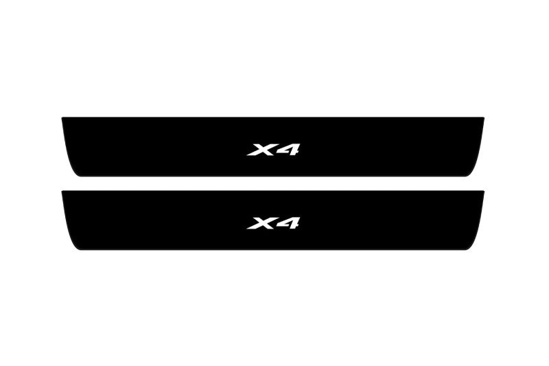 BMW X4 F26 2014-2018 Led Door Sill Pro With Logo X4 (Premium Painting) BMW Led Door Sills PRO opdesign