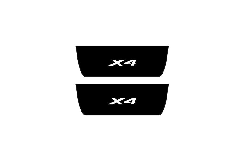 BMW X4 F26 2014-2018 Led Door Sill Pro With Logo X4 (Premium Painting) BMW Led Door Sills PRO opdesign