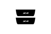 BMW X4 F26 2014-2018 Led Door Sill Pro With Logo X4 (Premium Painting) BMW Led Door Sills PRO opdesign