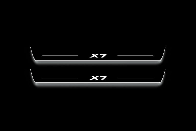 BMW X7 (G07) 2018+ LED Door Sills PRO With X7 Logo