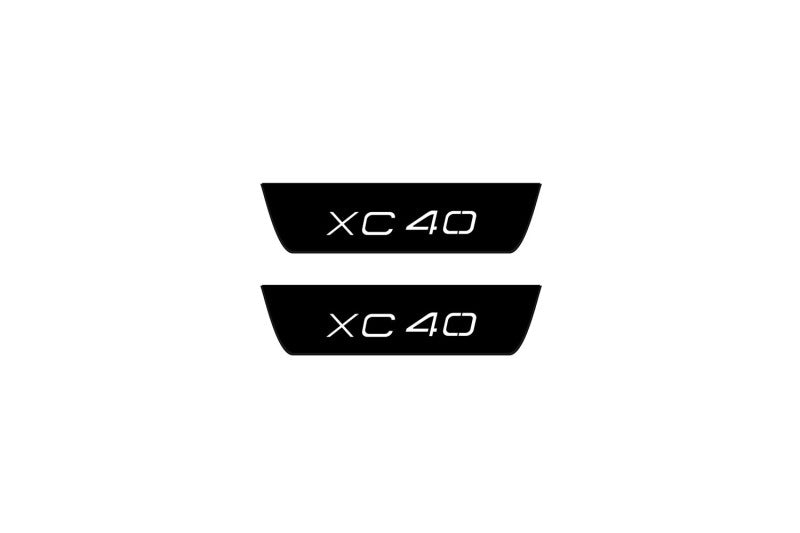 Volvo XC40 2017+ Led Door Sill Pro With Logo XC40 (Premium Painting) Volvo Led Door Sills PRO opdesign