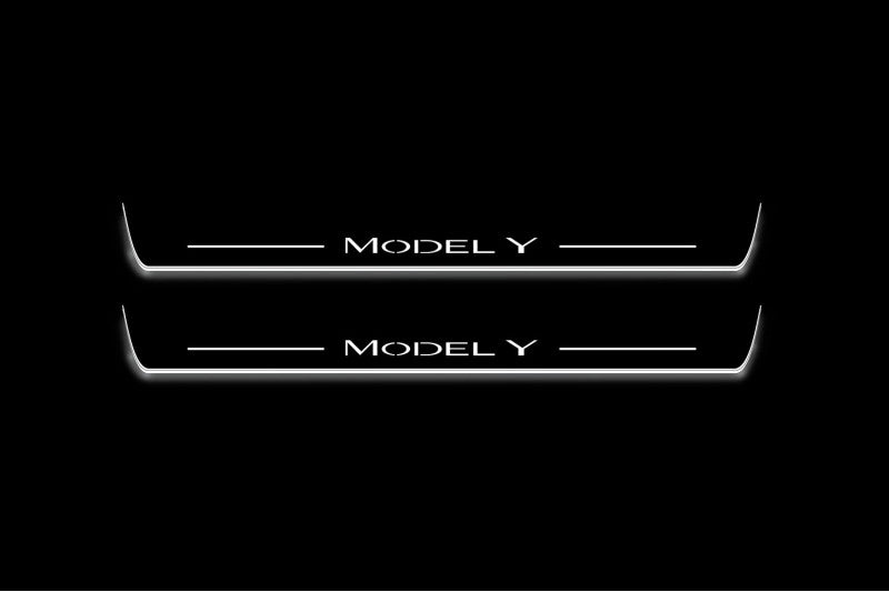 Tesla Model Y 2020+ LED Door Sills PRO With Logo Model Y