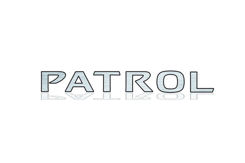 Nissan Patrol Y62 tailgate trunk rear 3D emblem with Patrol logo (Type MIXT) Nissan emblems decoinfabric