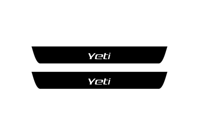 Skoda Yeti 2009-2017 Led Door Sill Pro With Logo Yeti (Premium Painting)