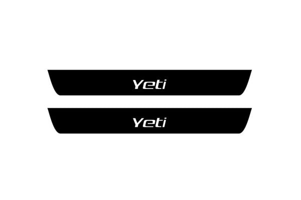 Skoda Yeti 2009-2017 Led Door Sill Pro With Logo Yeti (Premium Painting)