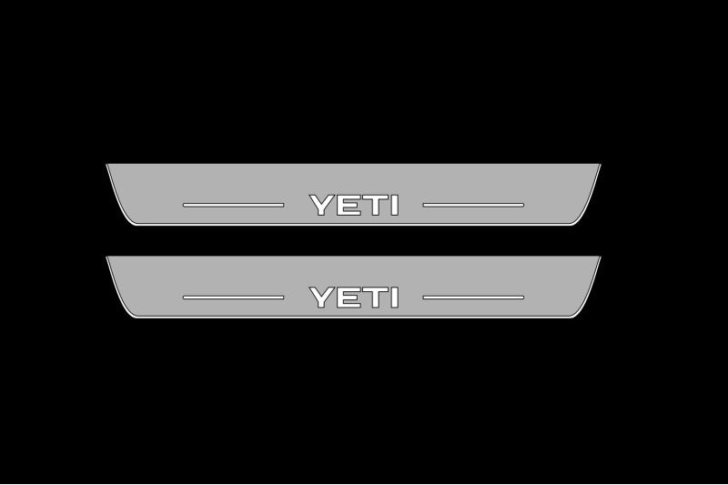 Skoda Yeti 2009-2017 Car Door Sill With YETI (type 2) Logo Skoda Led Door Sills opdesign