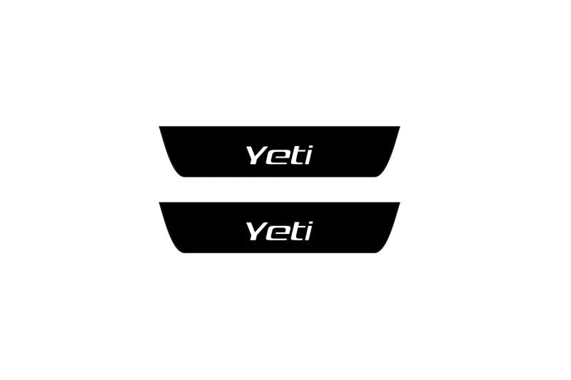 Skoda Yeti 2009-2017 Led Door Sill Pro With Logo Yeti (Premium Painting)