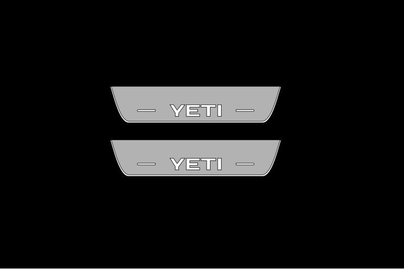 Skoda Yeti 2009-2017 Car Door Sill With YETI (type 2) Logo Skoda Led Door Sills opdesign