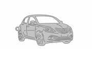 Car Keychain for Lancia Ypsilon III 2011-2018 (type 3D) Keychains opdesign