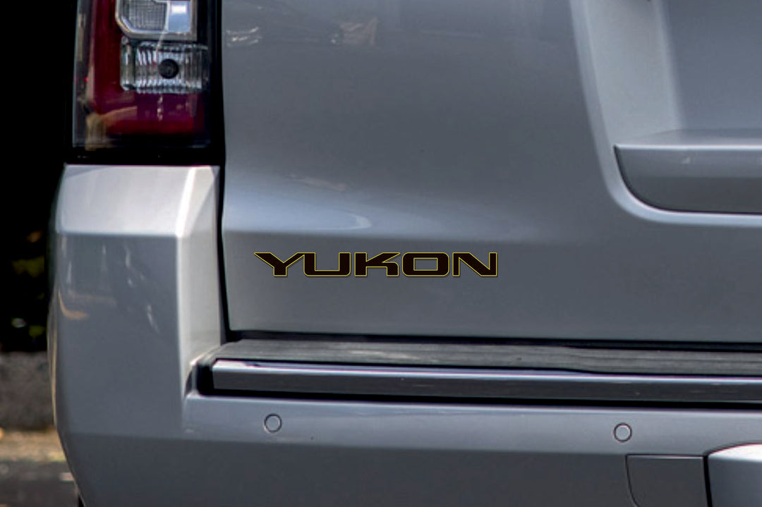 GMC tailgate trunk rear 3D emblem with Yukon logo for GMC Yukon IV 2015-2020 (type MIXT) GMC emblems decoinfabric